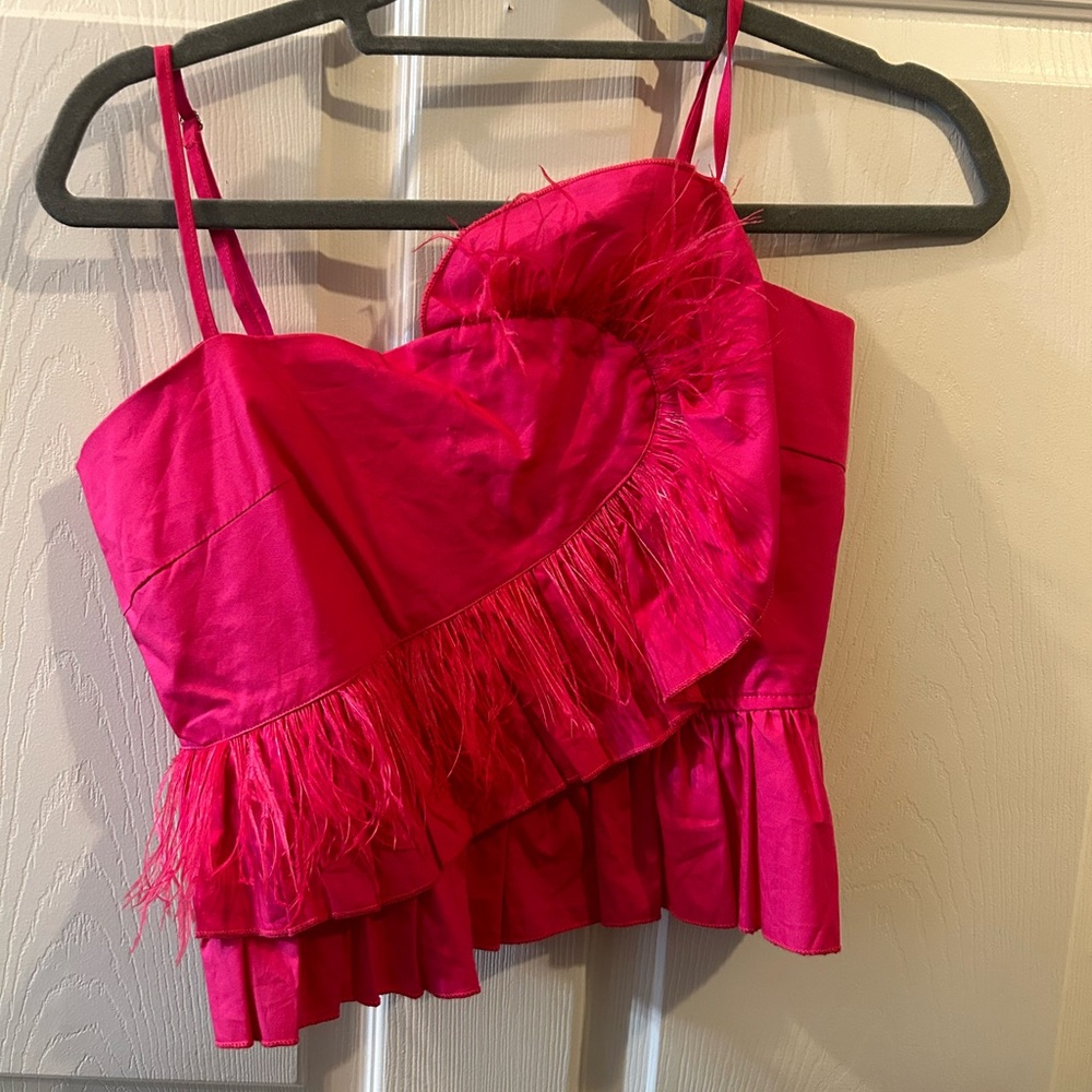 Elegant Pink Ruffled Women's Top